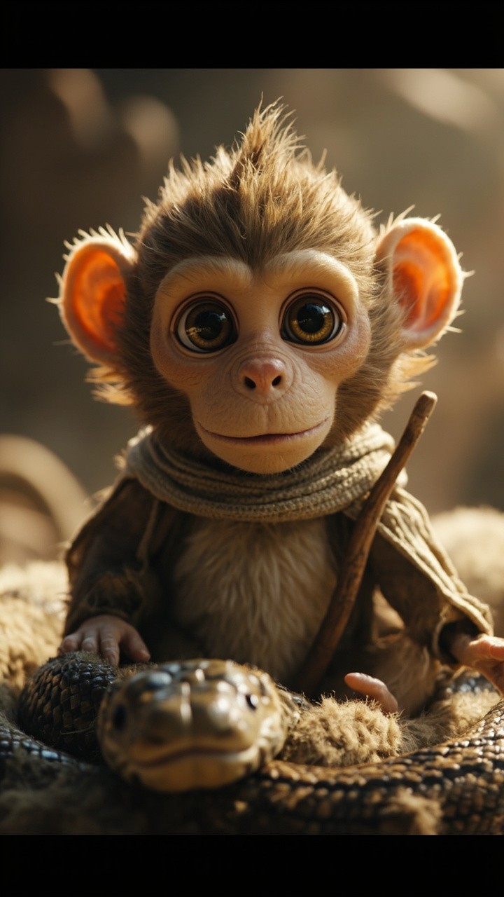 Brave Monkey Rivo Confronts Giant Python to Save Sheep