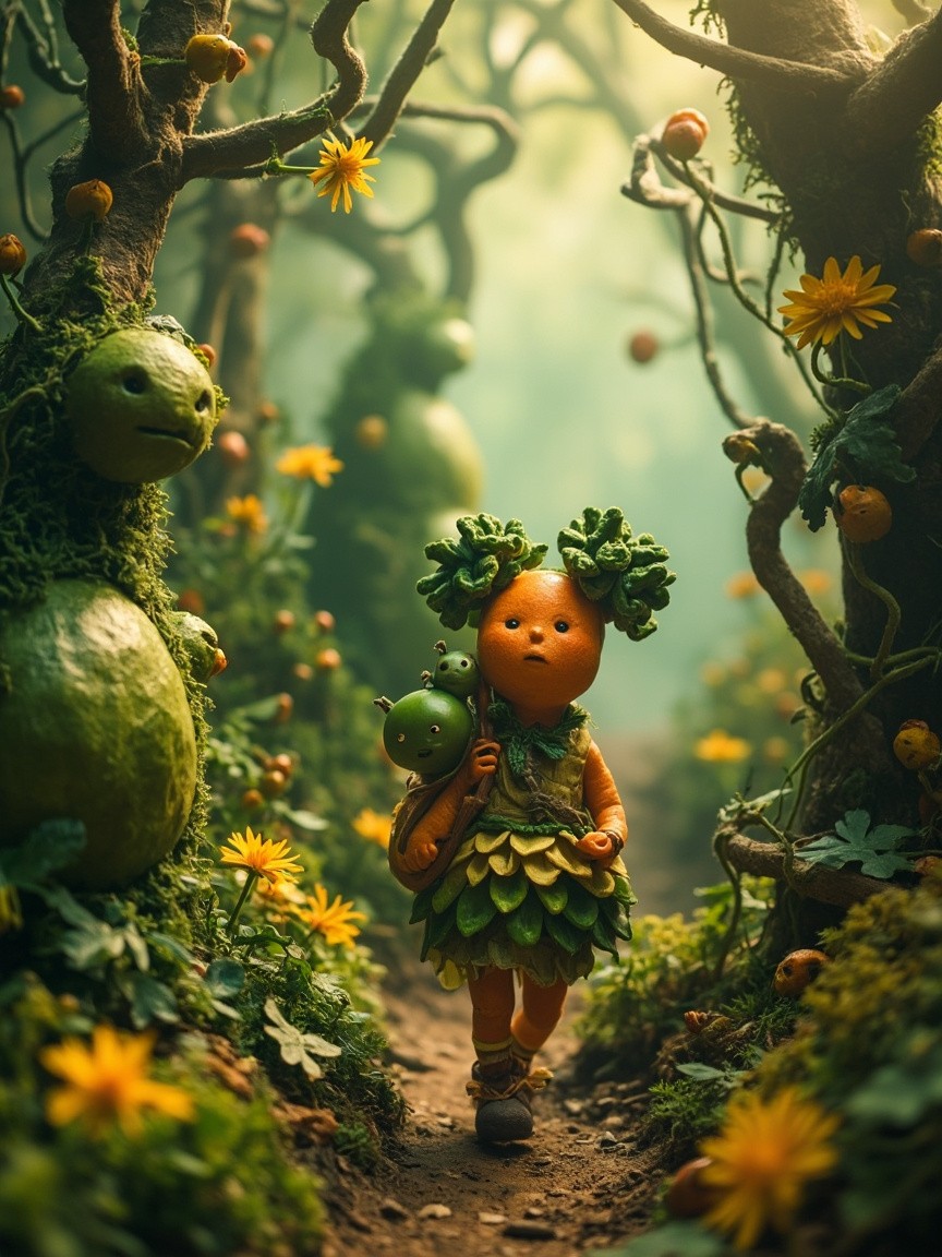 Carrot Girl's Adventure in Enchanted Vegetable Forest