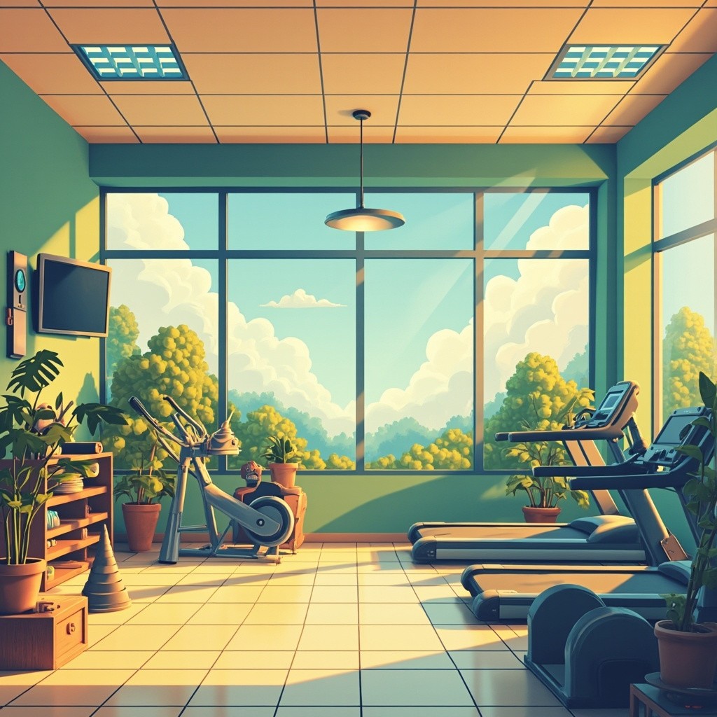 Cartoon Gym Background