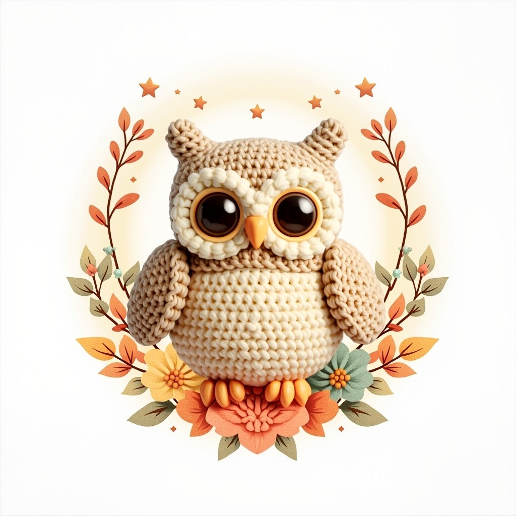 Charming Knitted Owl Logo for VKontakte Group