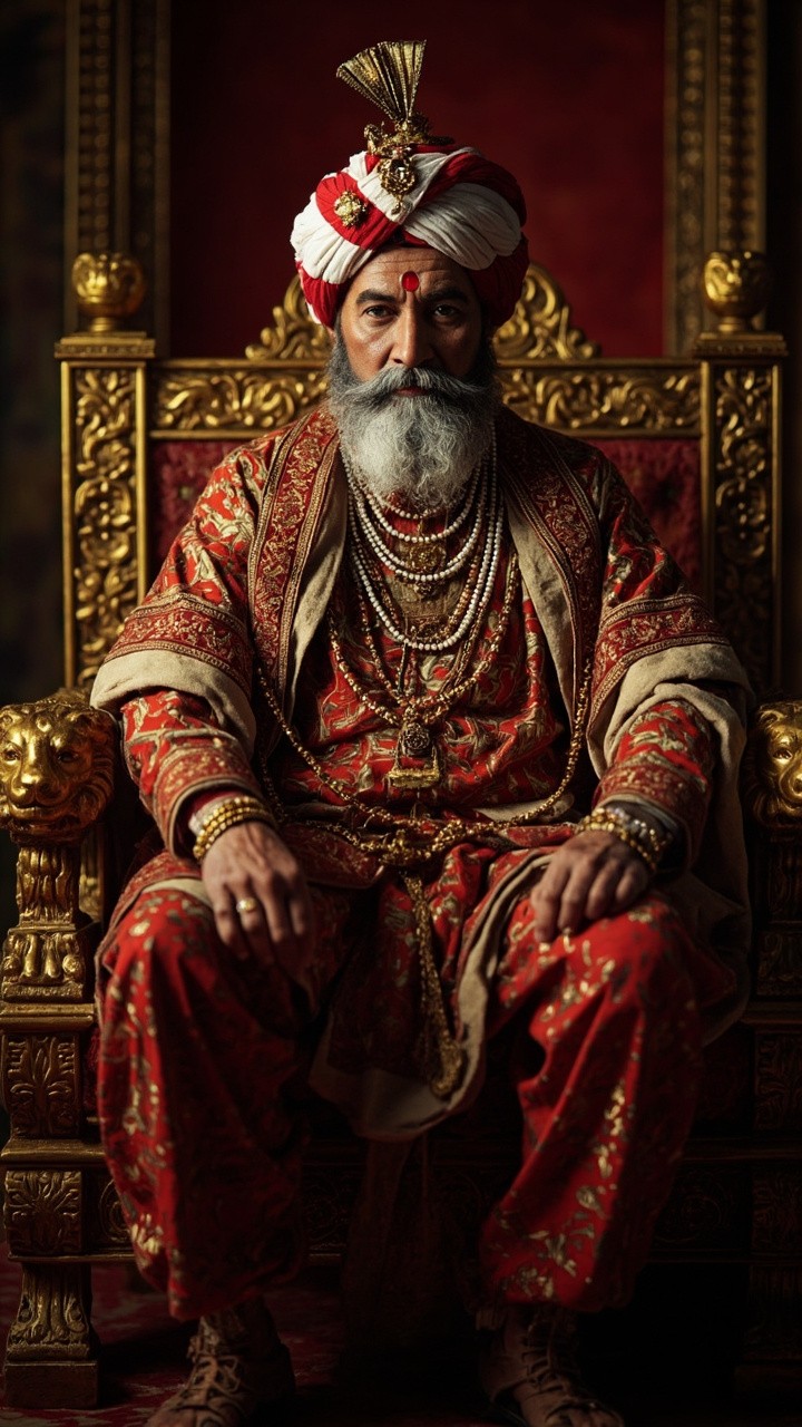 Chhatrapati Shivaji Maharaj's Majestic Royal Portrait