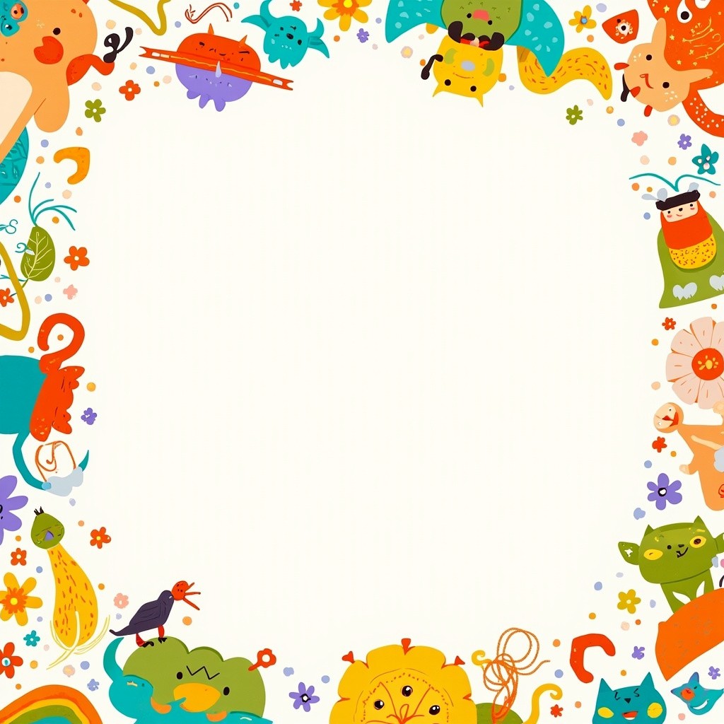 Children's Background with Central Sentence and Vibrant Patterns