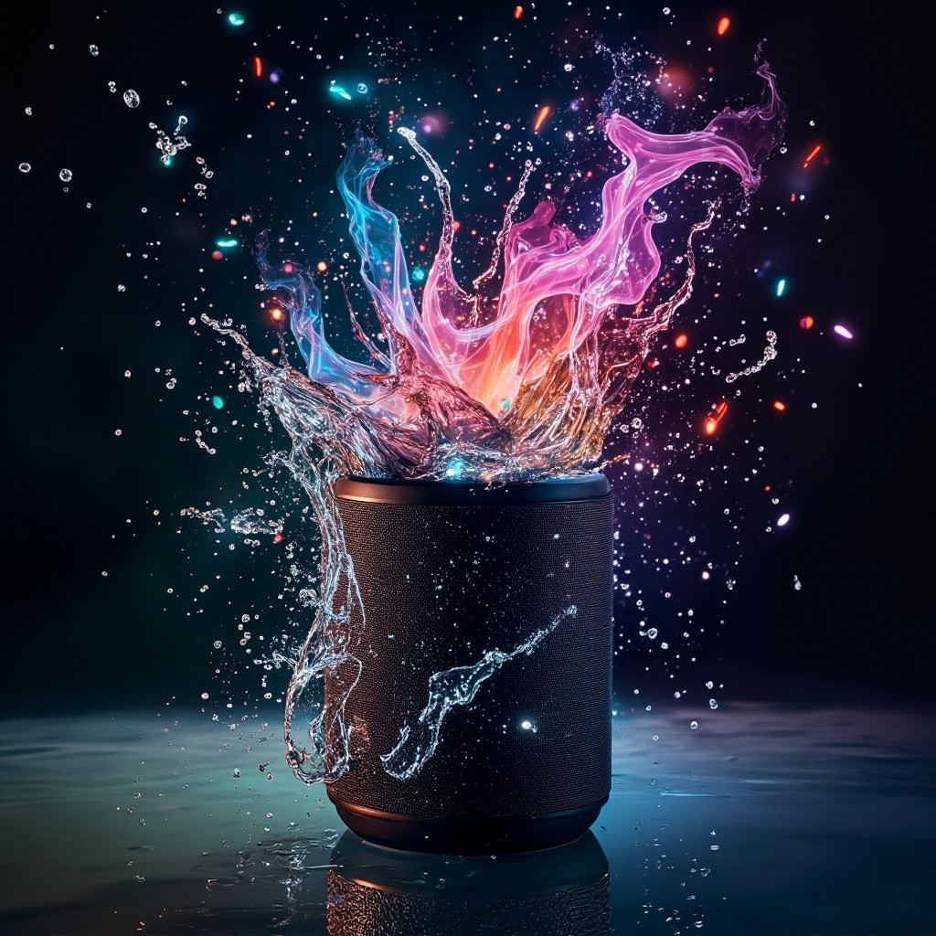 Colorful Music Speaker with Water Jumping to Sound
