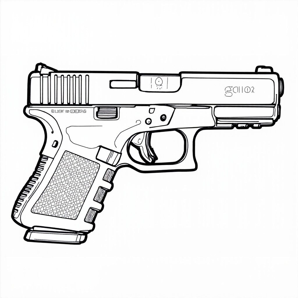 Coloring Pages of a Glock 19