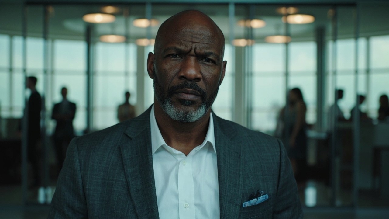 Confident Black Executive in Modern Conference Room