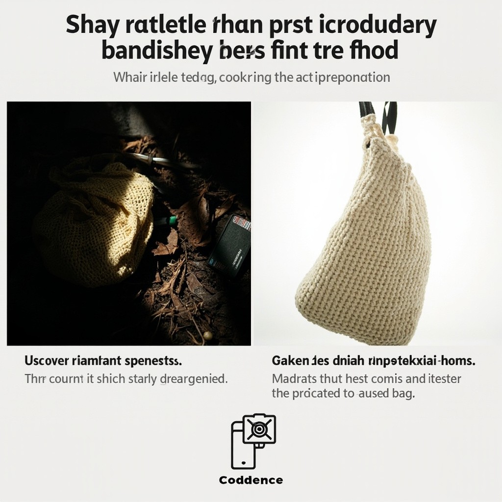 Contrasting Photos of a Crochet Purse Presentation