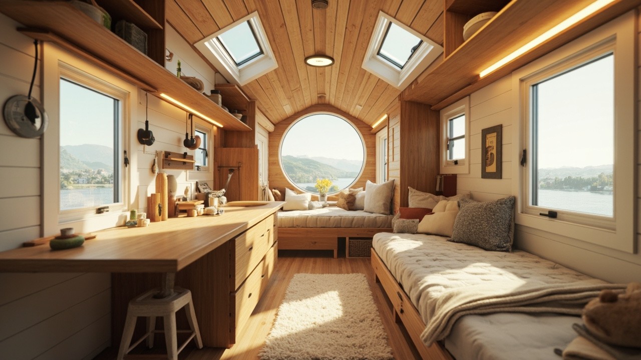 Cozy Tiny House Interior with Smart Furniture Design
