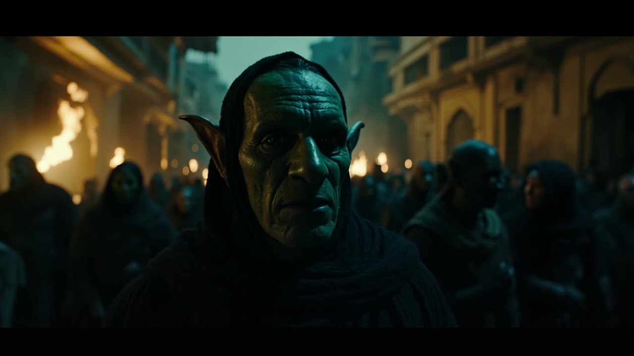 D&D Elf Crowd in Marrakech-style Market Night Scene
