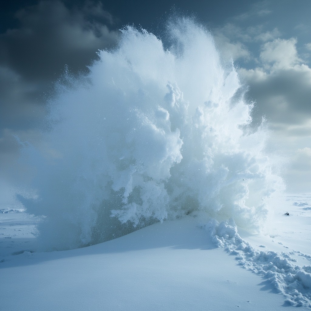 Dark Clouds and Snow in Dramatic Blizzard