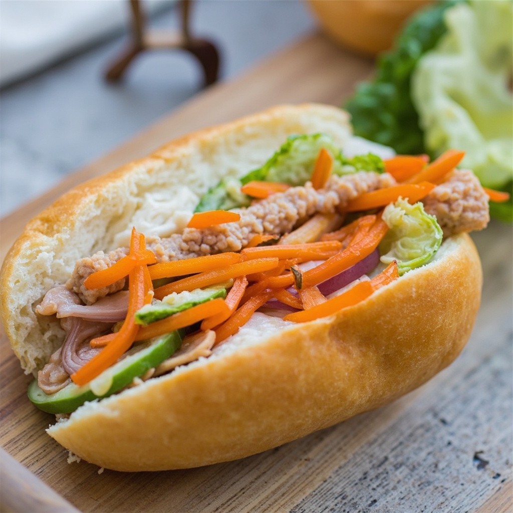 Delicious Vietnamese Bánh Mì Sandwich