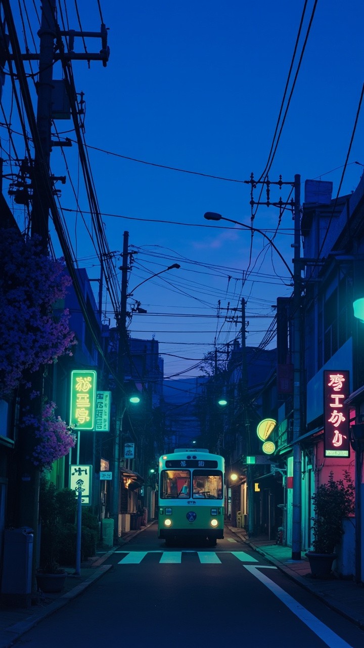Dreamy Dusk in Tokyo with Azaleas and Neon