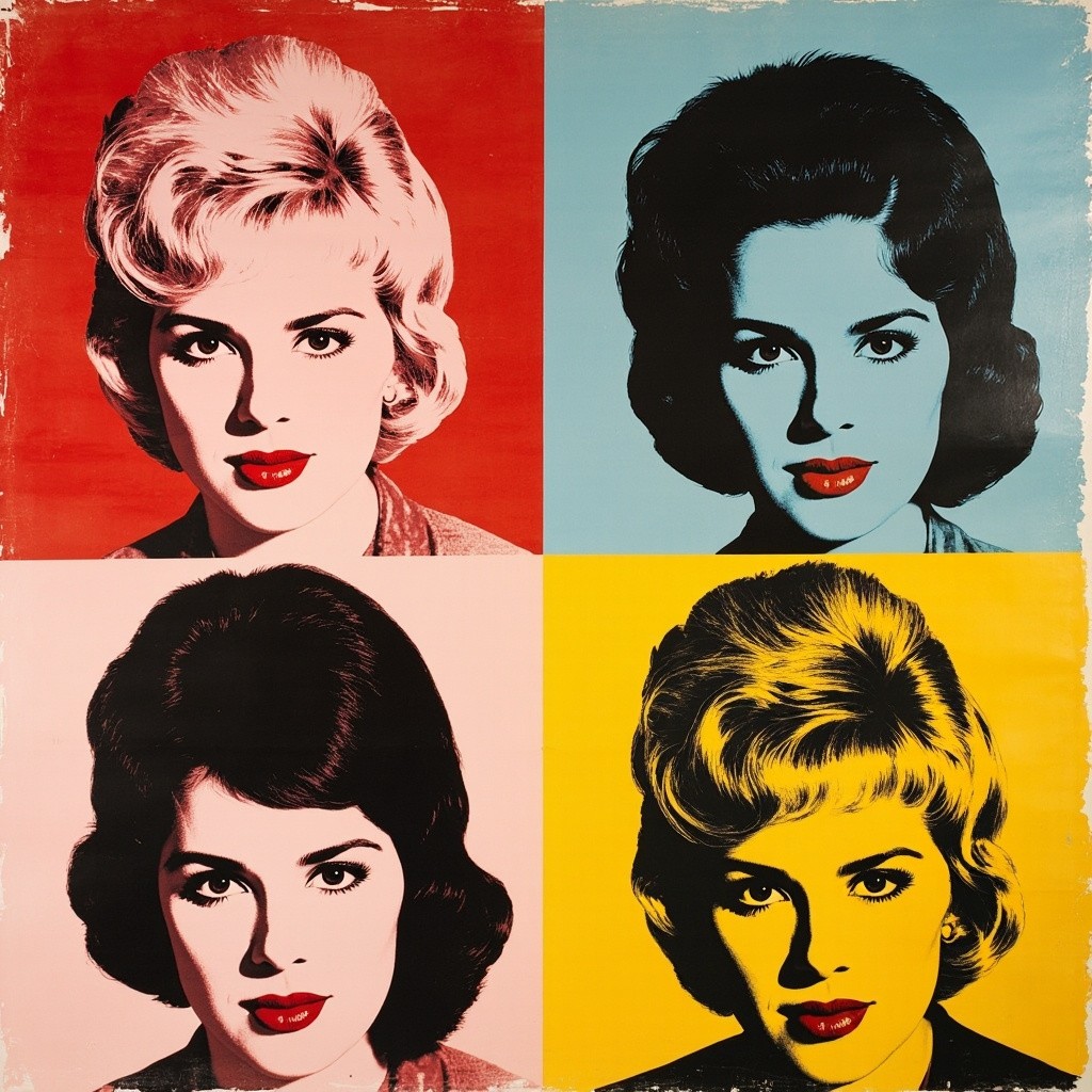 Edie Sedgwick's Warhol-style Pop Art in Four Panels