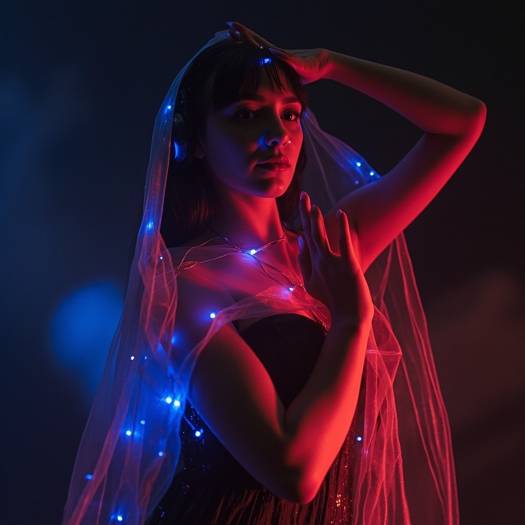 Electronic Dancer with Soft, Sensual Lights
