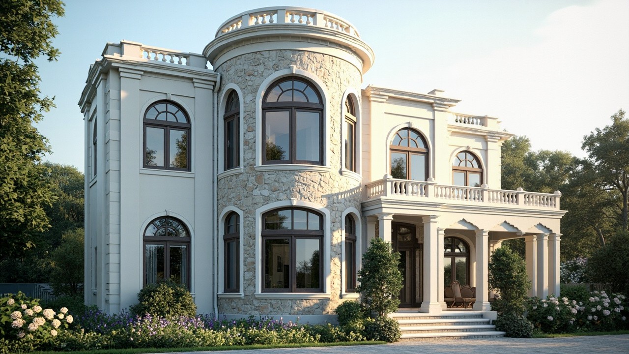 Classical European Villa With Lush Garden And Stone Facade SplitShire