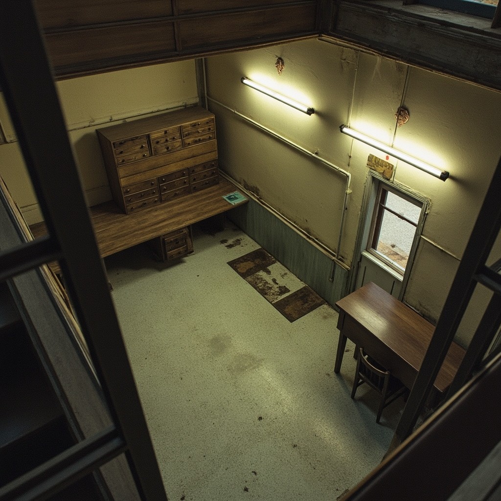 Empty Vintage Office View from Above