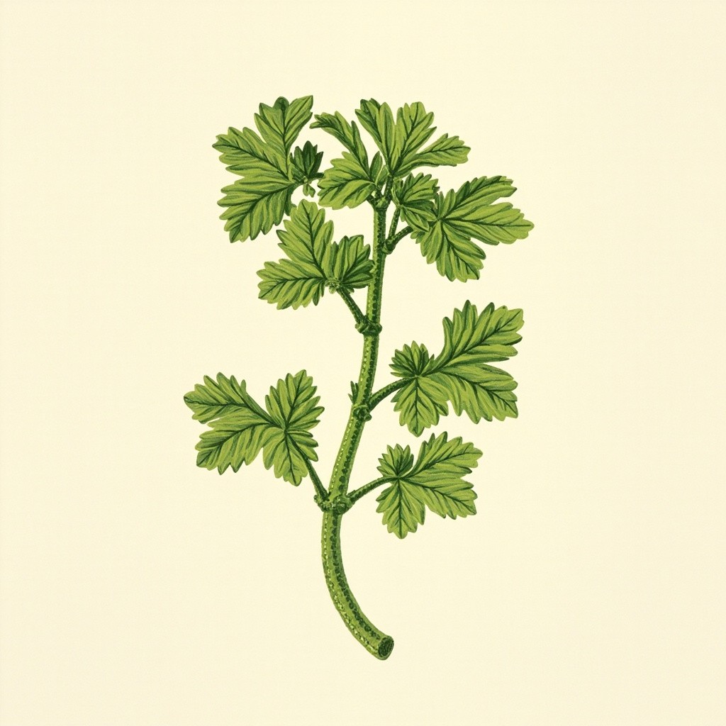 Engraved-Style Painting of a Nettle