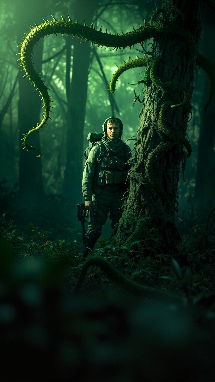 Explorer Hides in Bioengineered Jungle Among Mutated Plants
