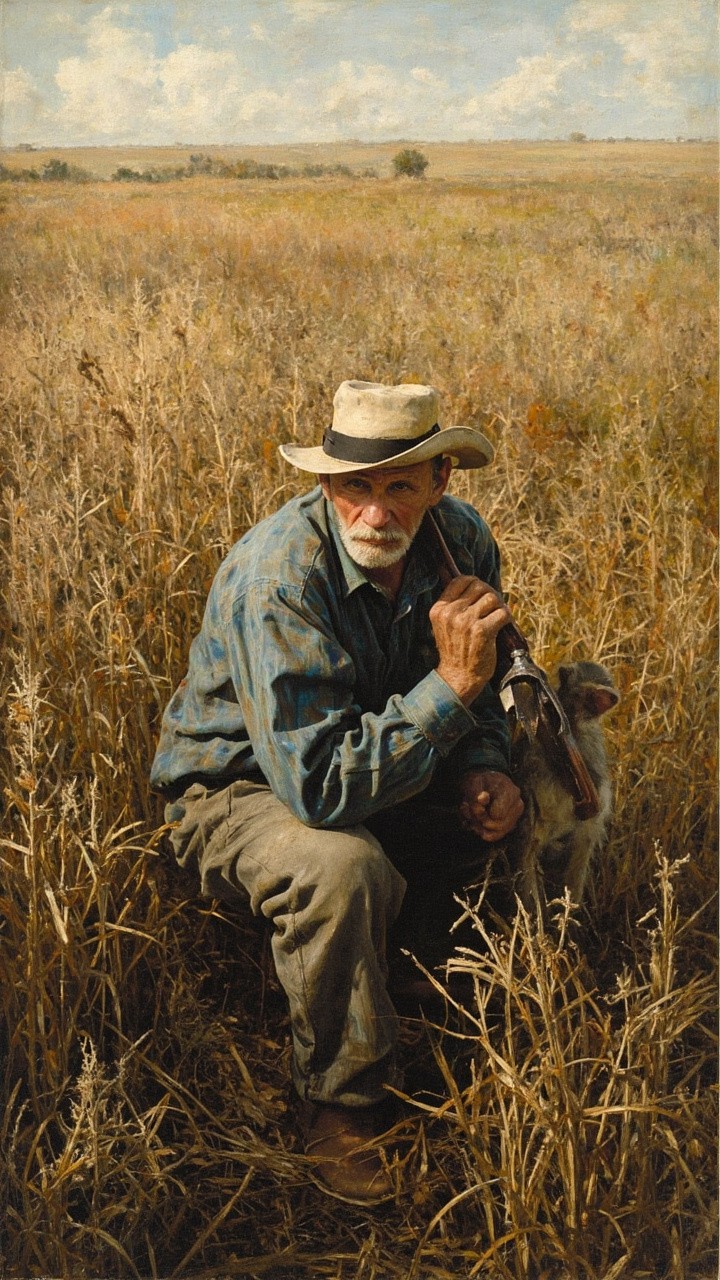 Farmer Dealing with Mischievous Monkey in Fields