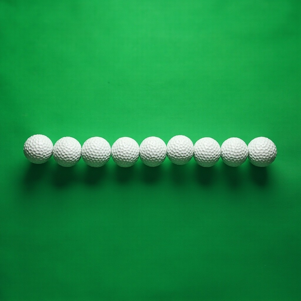 Fibonacci Series with White Golf Balls on Green