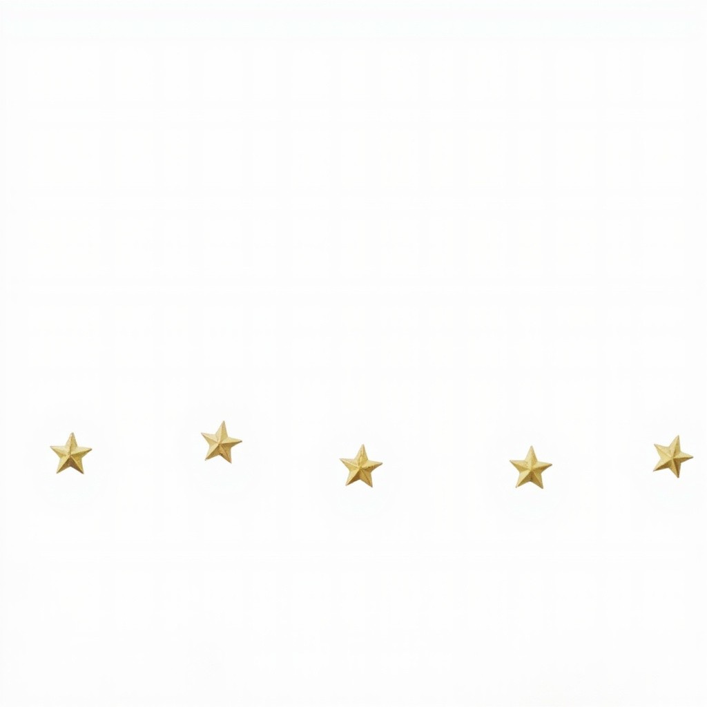 Five Golden Stars on a White Background