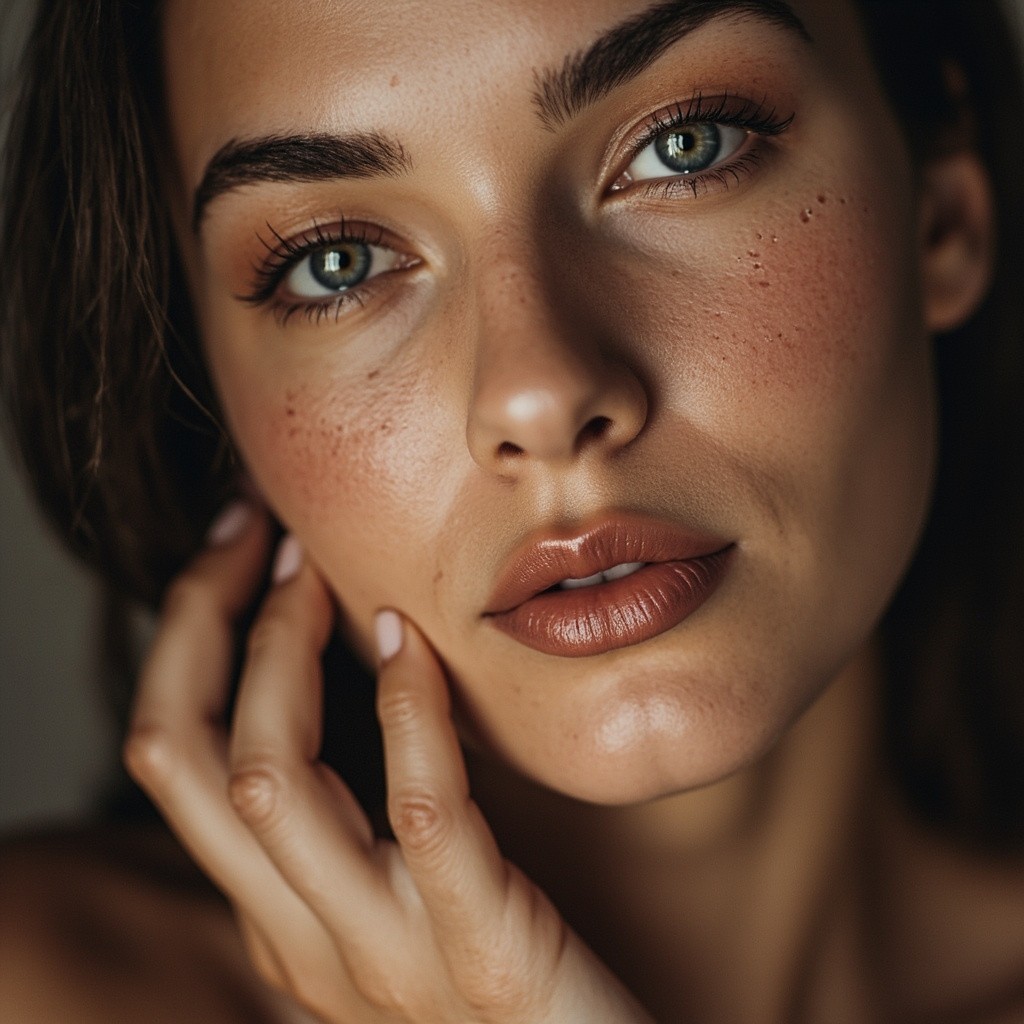 Foreign Women Displaying Facial Skin Imperfections