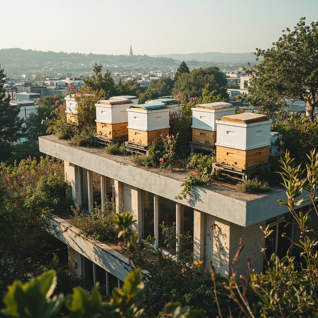 Four to Six Beehives on a Building's Roof
