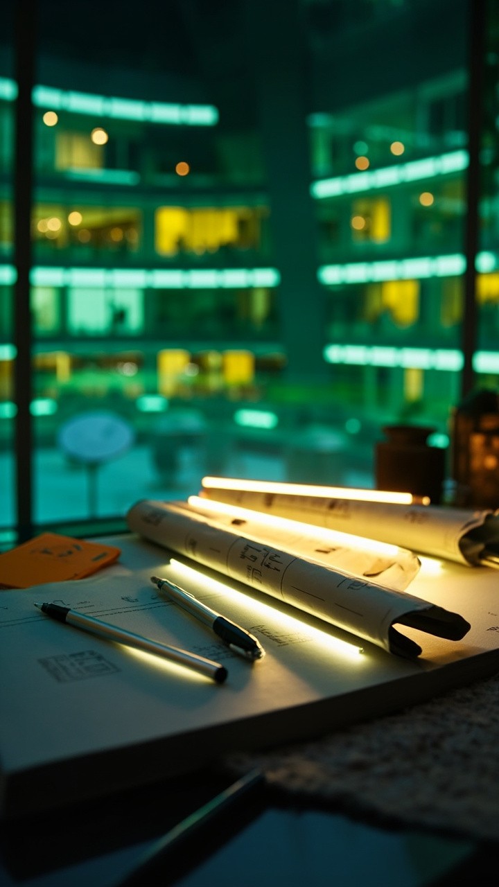 Futuristic University Study Table with Modern Items