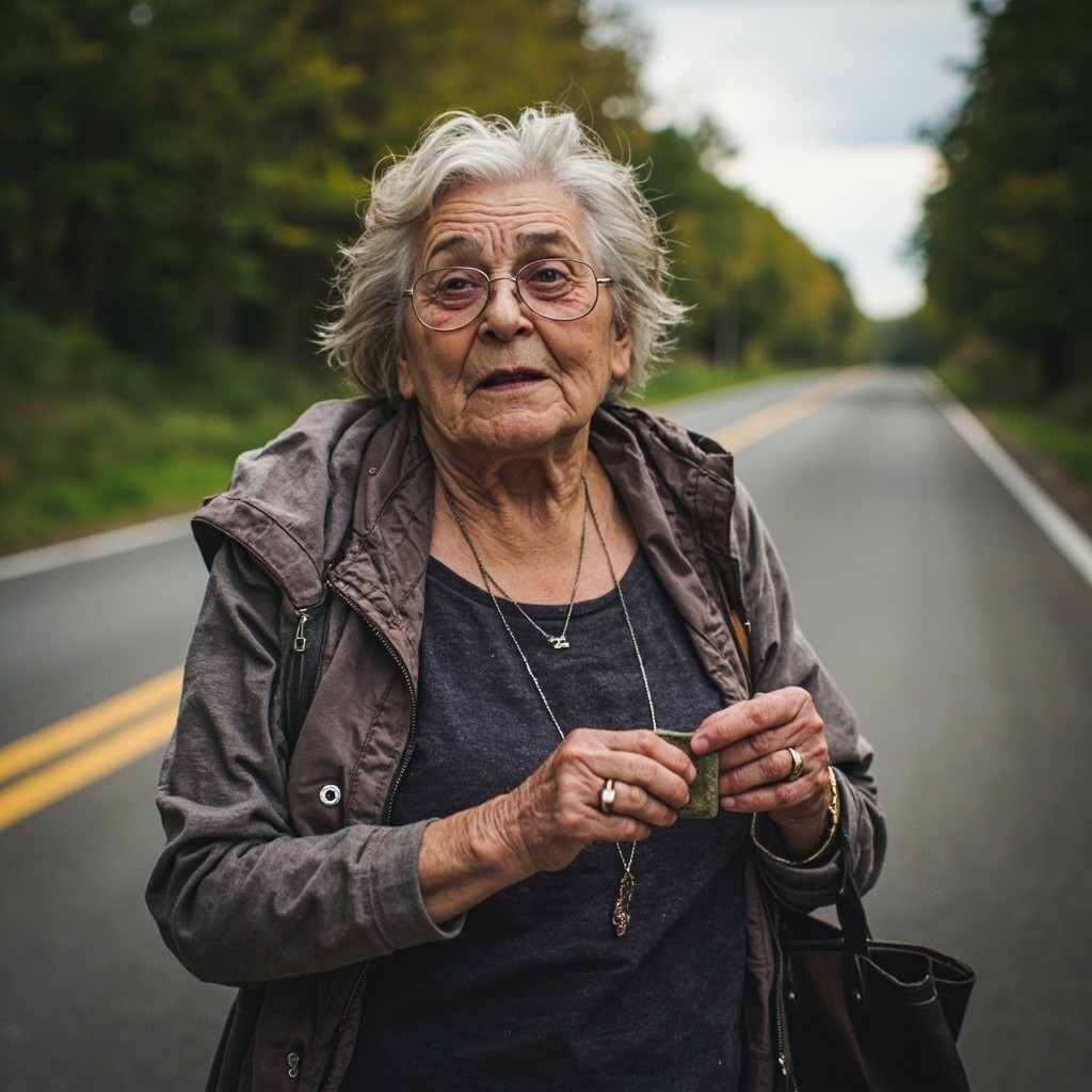Grandma Confused on Road, Loses Something
