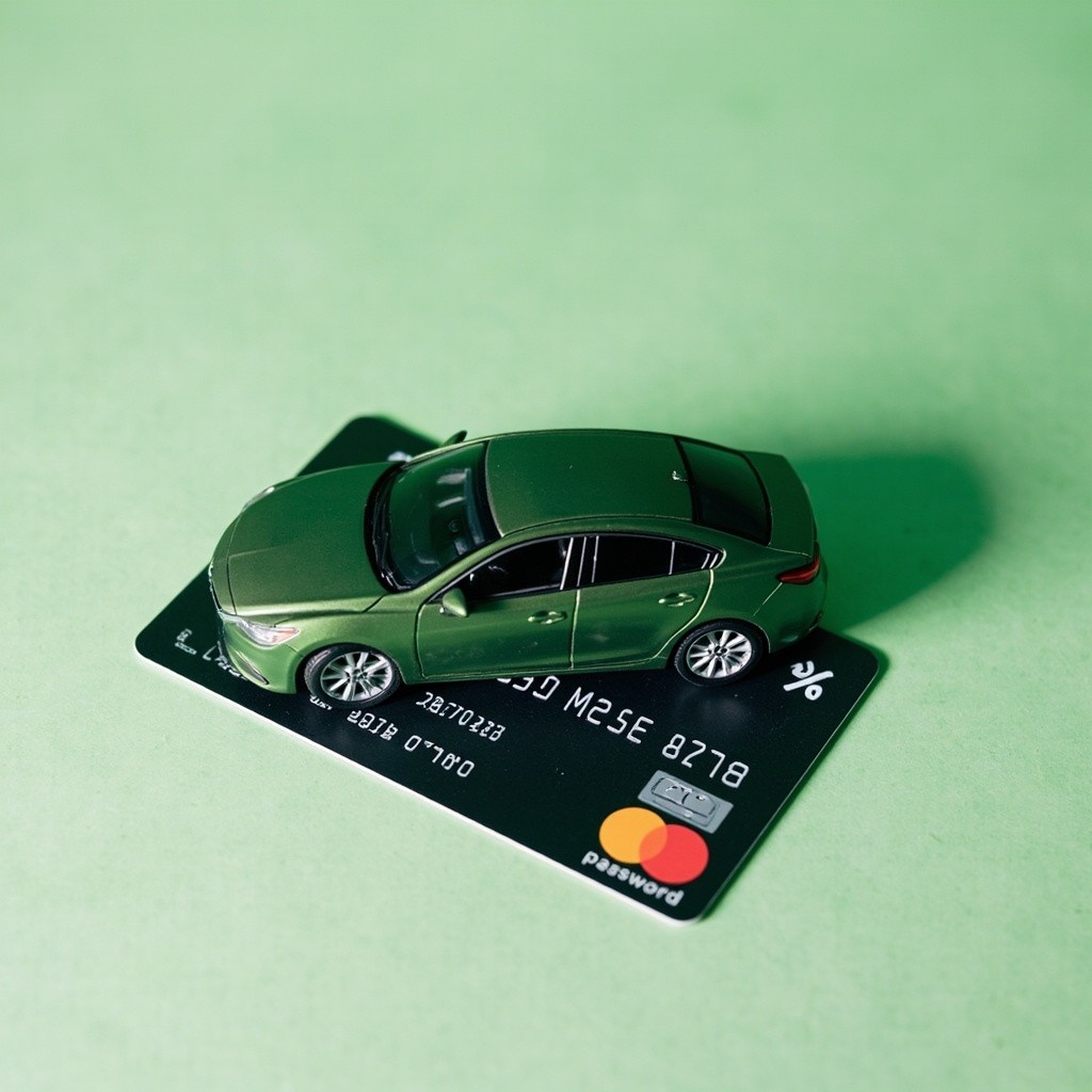Green Mazda 6 on Partially Visible Credit Card