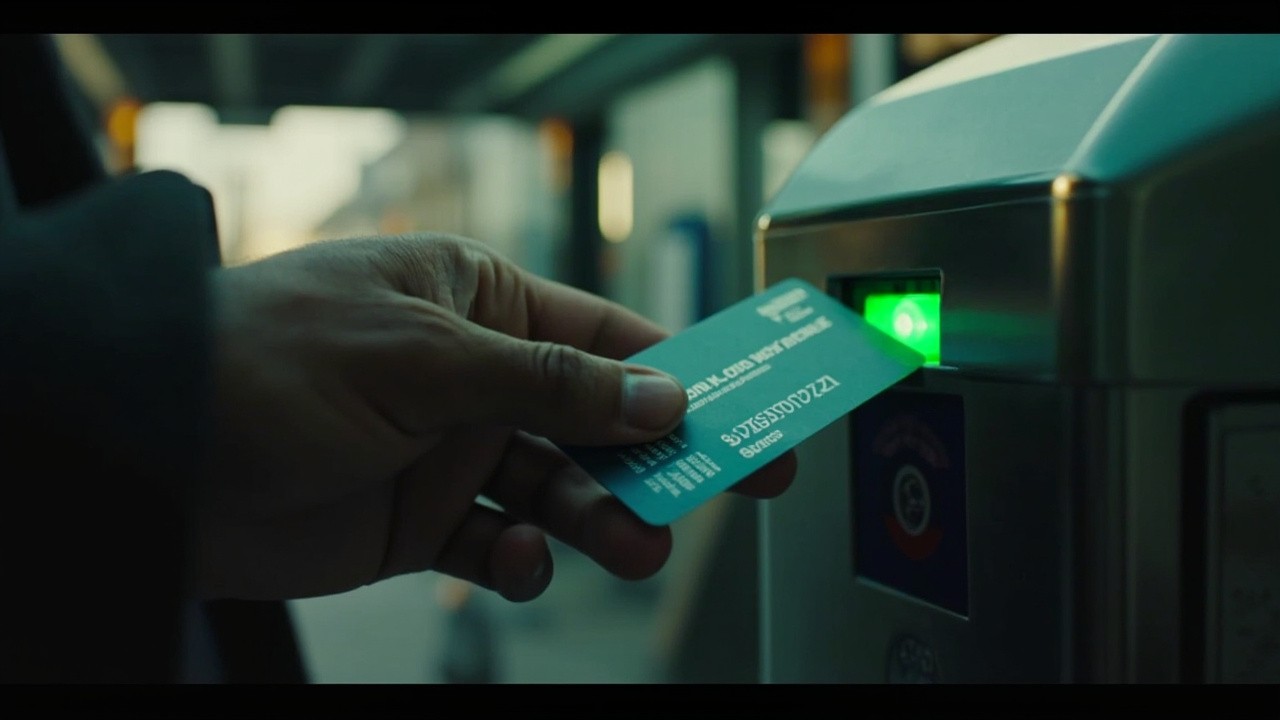 Hand Swiping London Underground Card at Turnstile