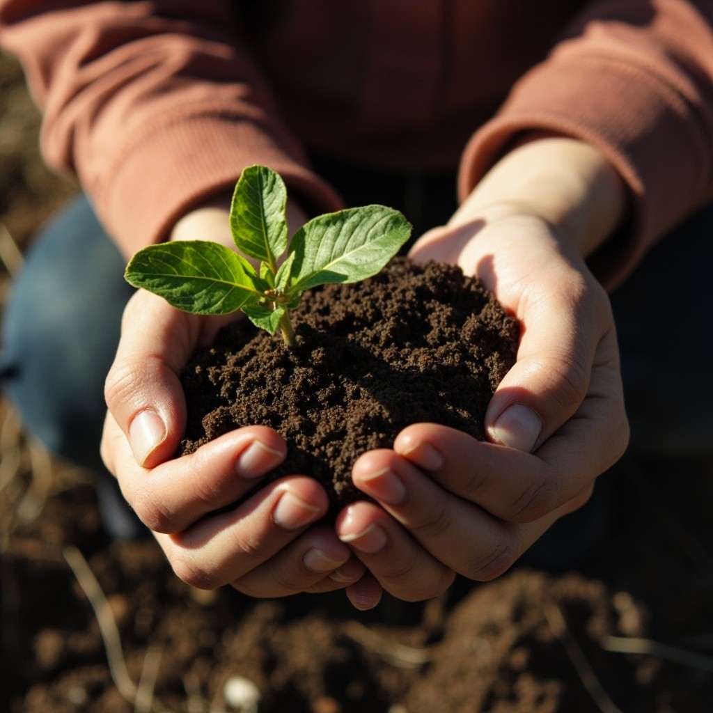 Hands Digging in the Soil