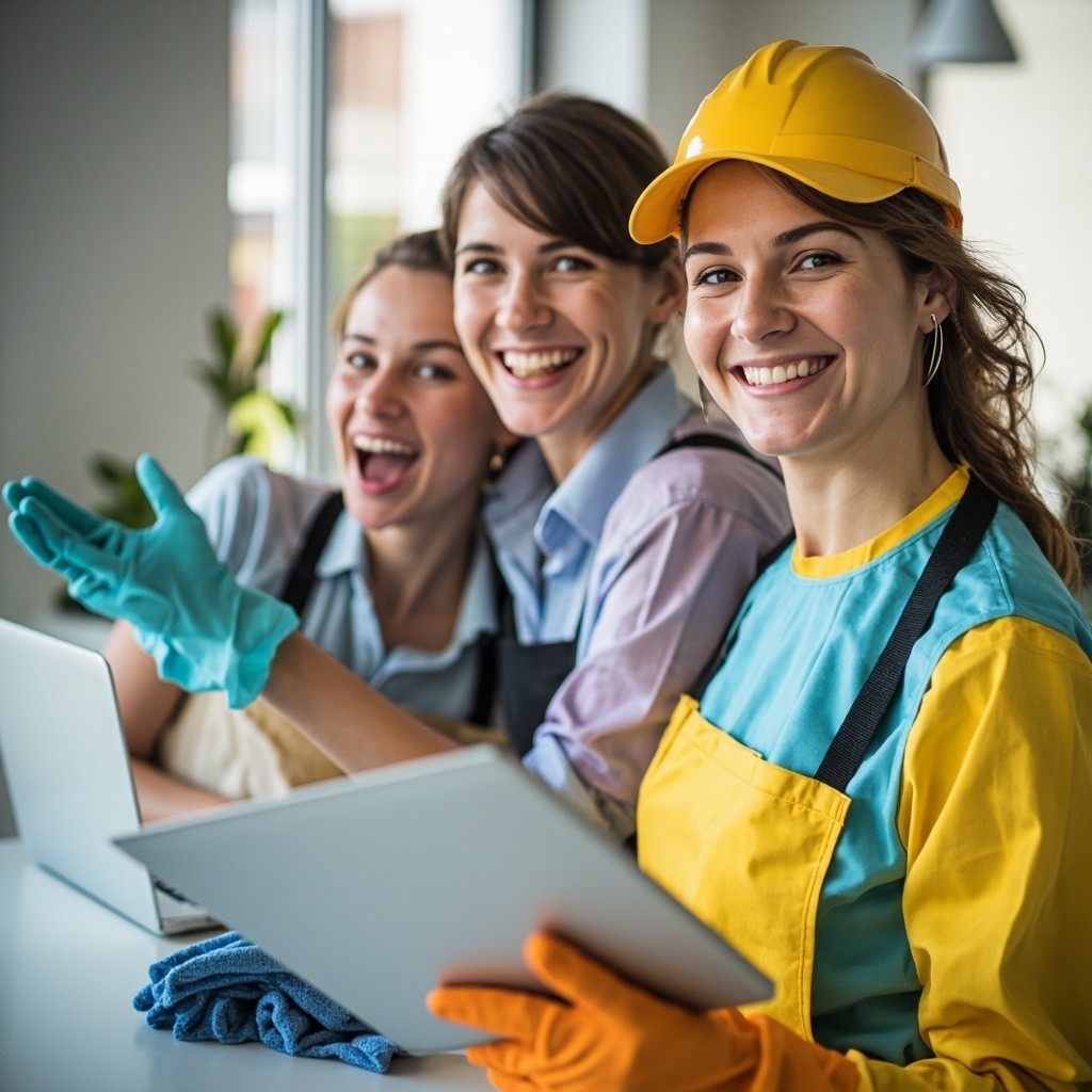 Happy Cleaners with AI-Assisted Booking System