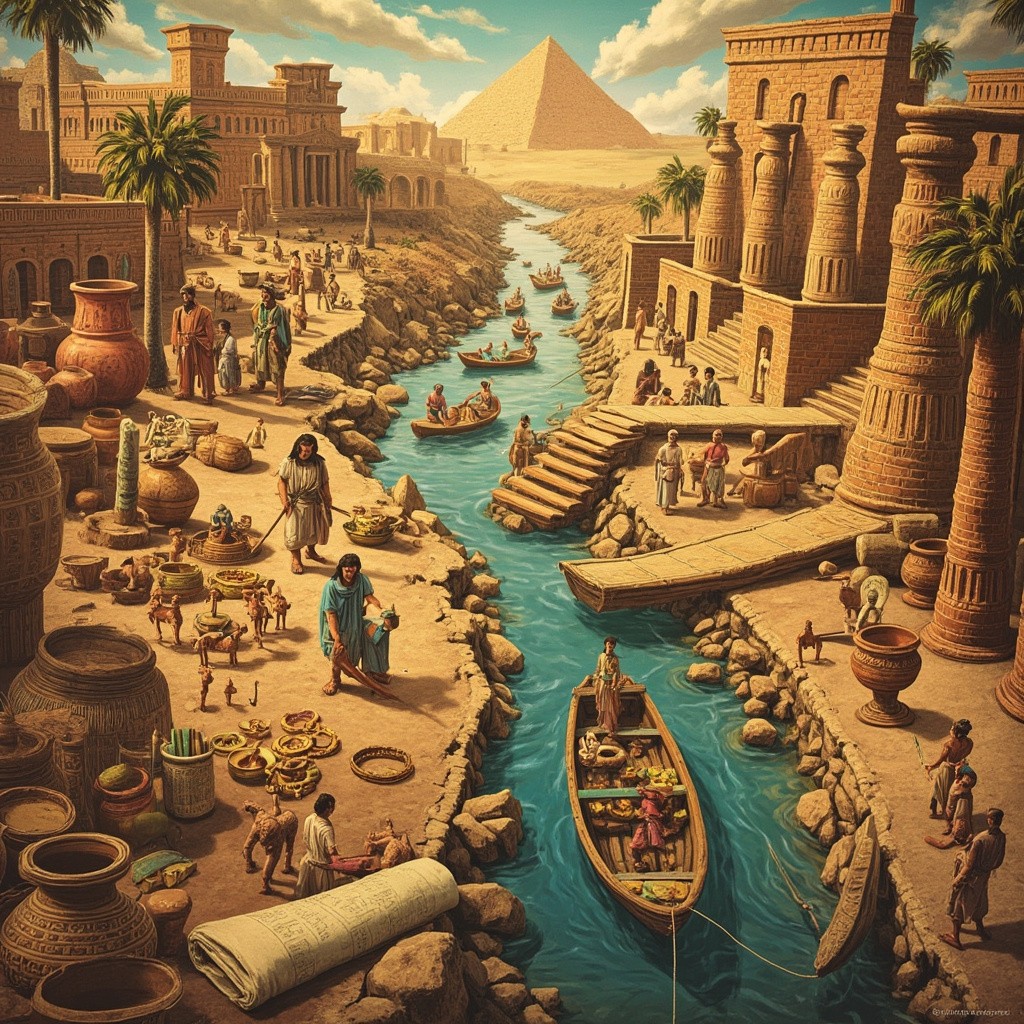 Harappan and Egyptian Civilizations: River-Life Comparison