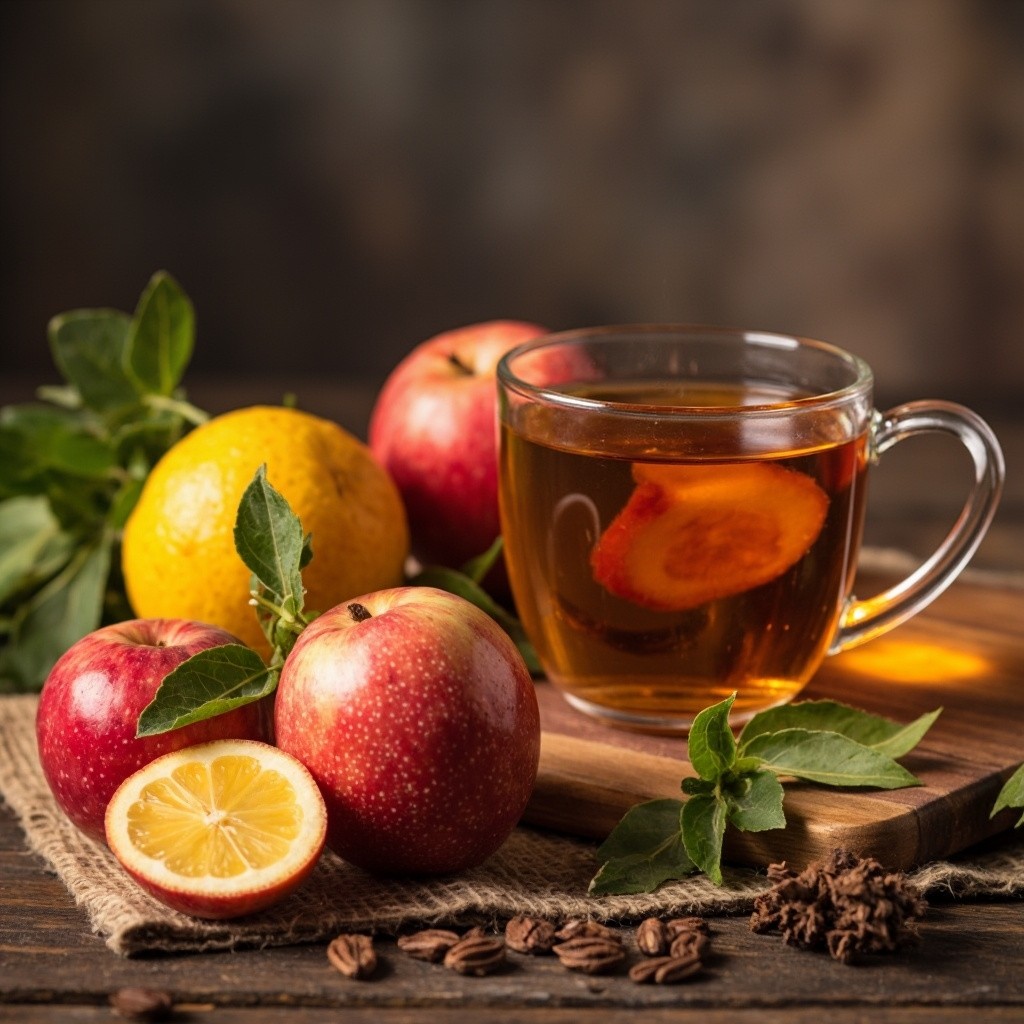 Herbs, Tea and Fruits Composition