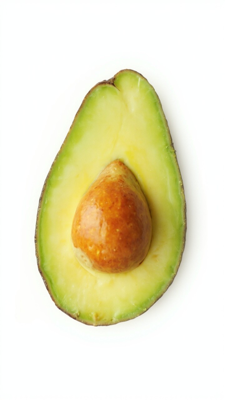 High-Resolution Top View of Halved Avocado