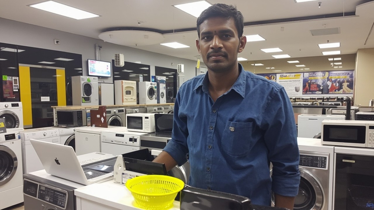 Indian Distributor in a Home Appliance Shop