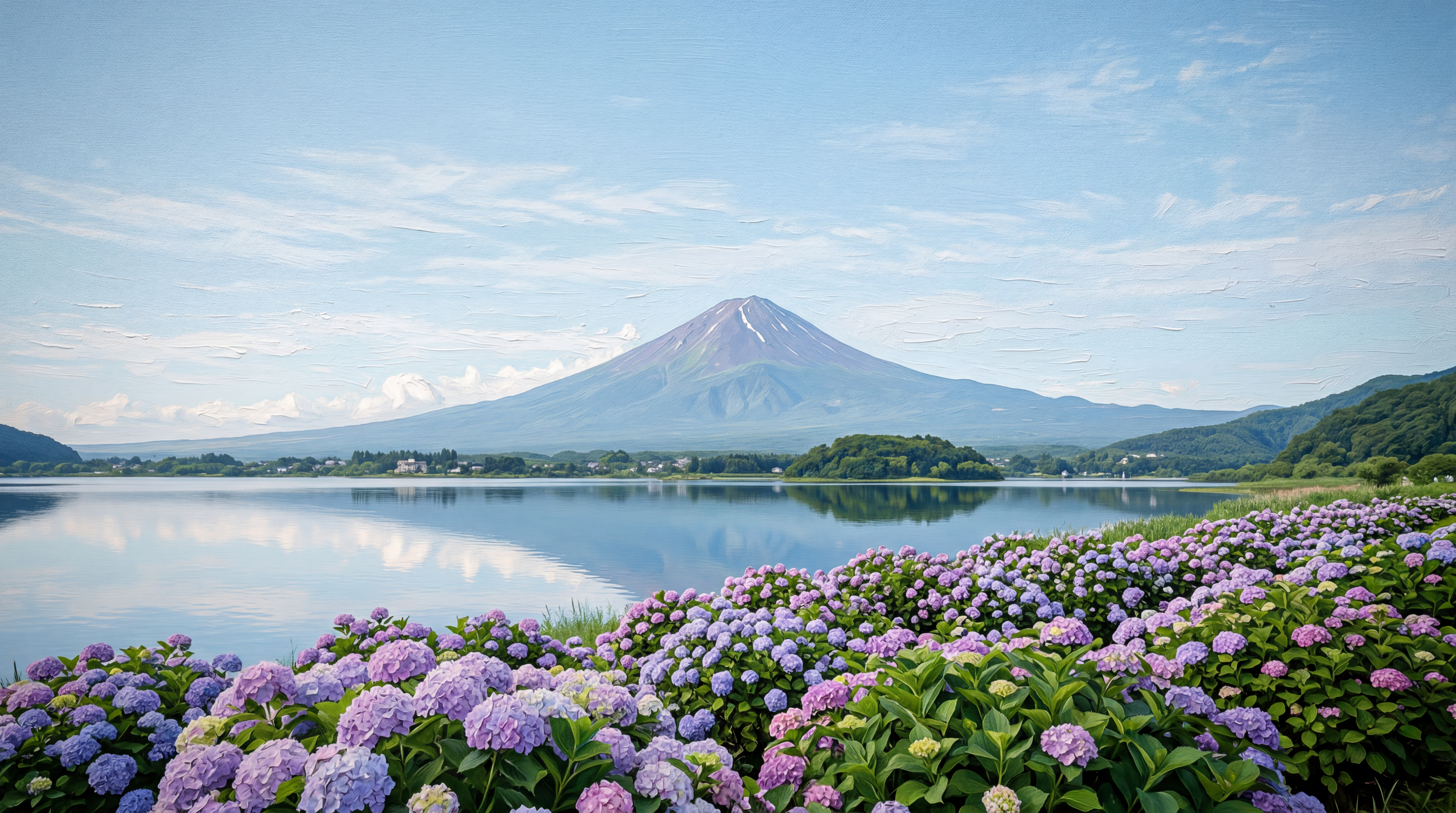写实风光摄影with 横向宽幅日本富士五湖山中湖风景| Splitshire