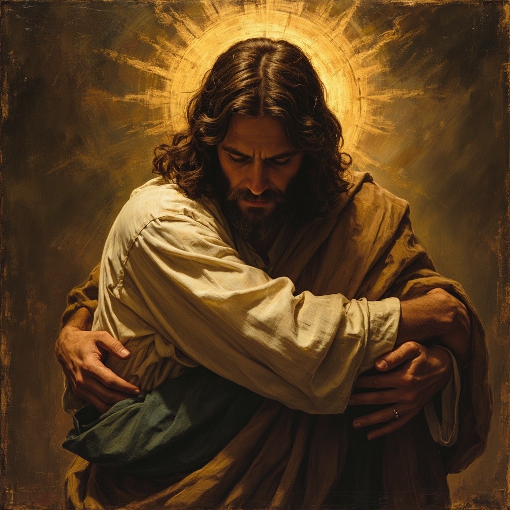 Jesus Embracing a Person
