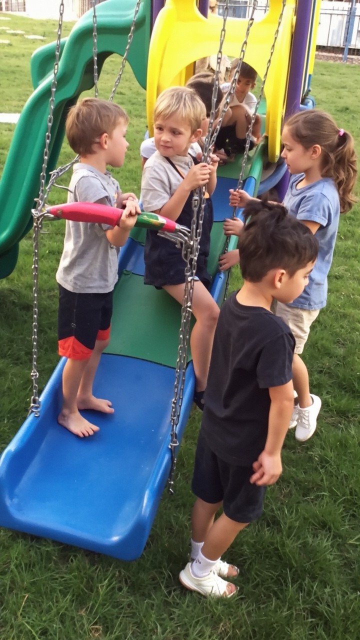 Kids Playing in a Safe School Playground