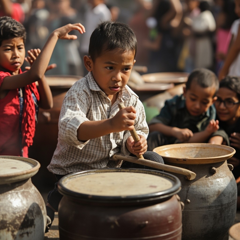 Kids Playing with Pots