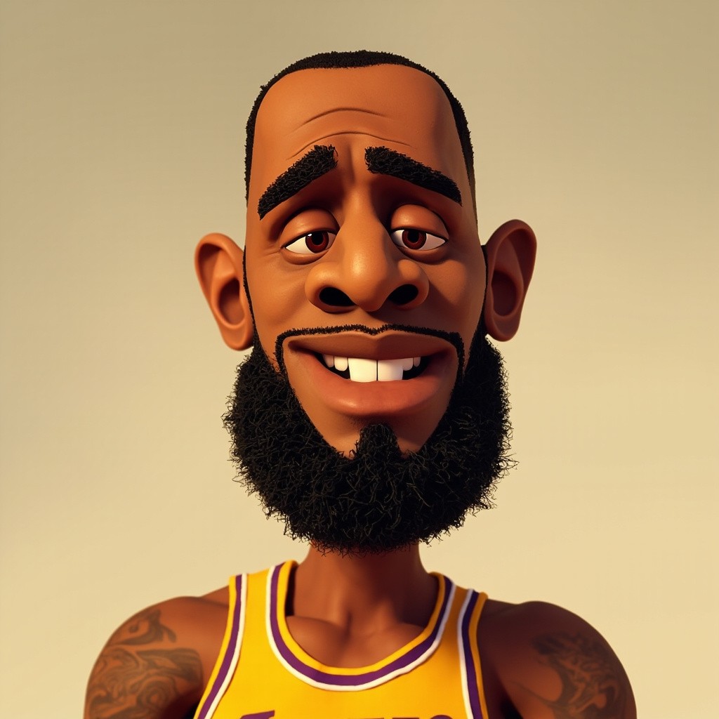 LeBron James as Pixar-Style Caricature Character
