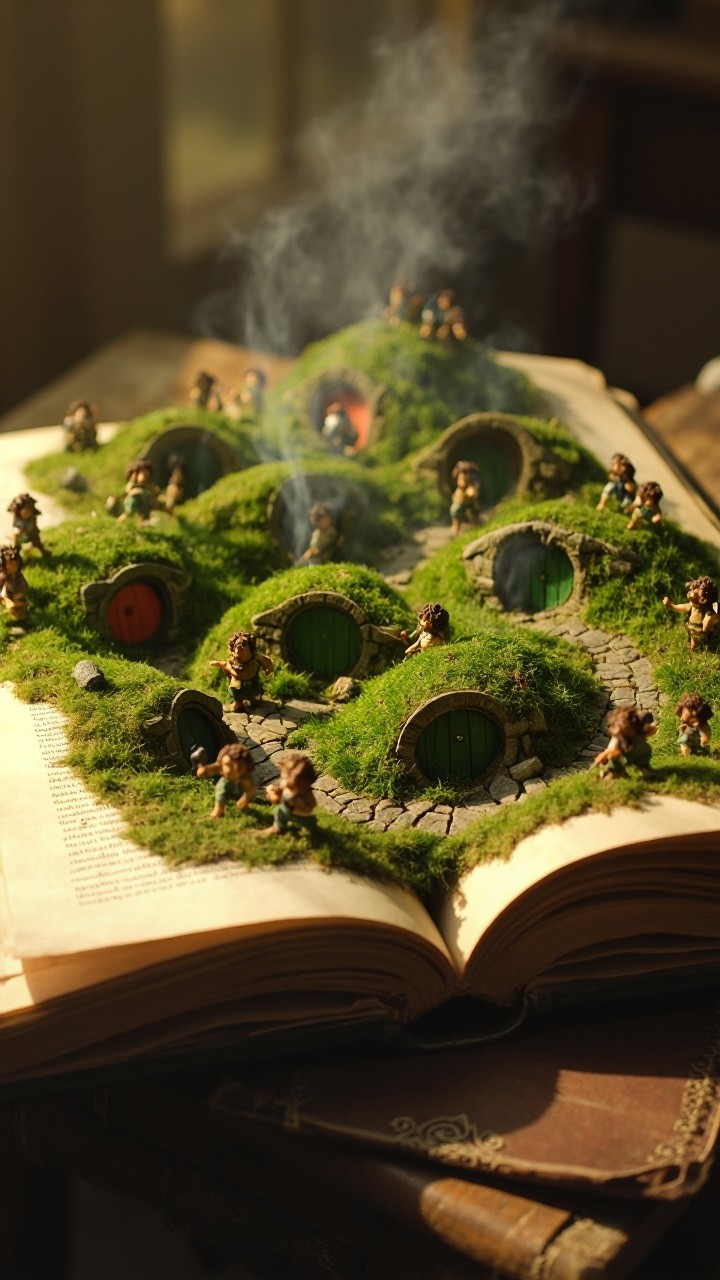 Magical Hobbiton Village Emerging from a Storybook