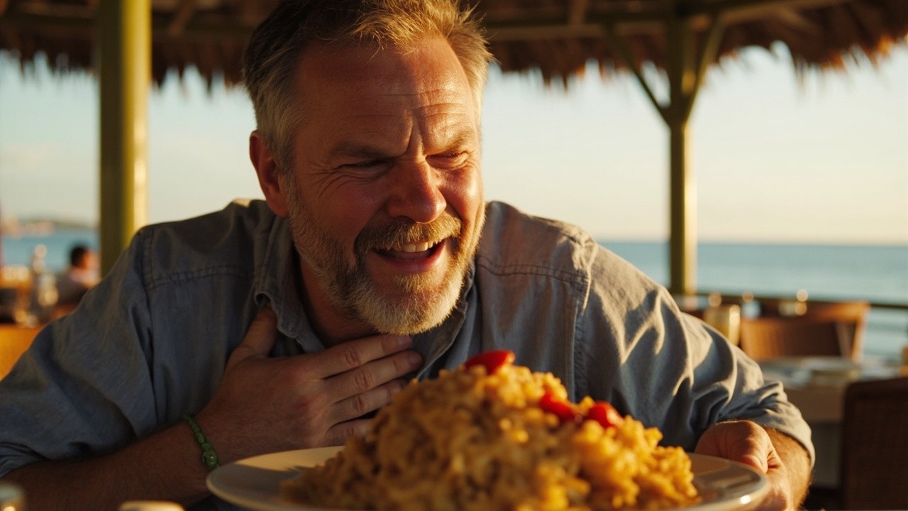 Man Overcomes Heartburn After Eating Seaside Fried Rice