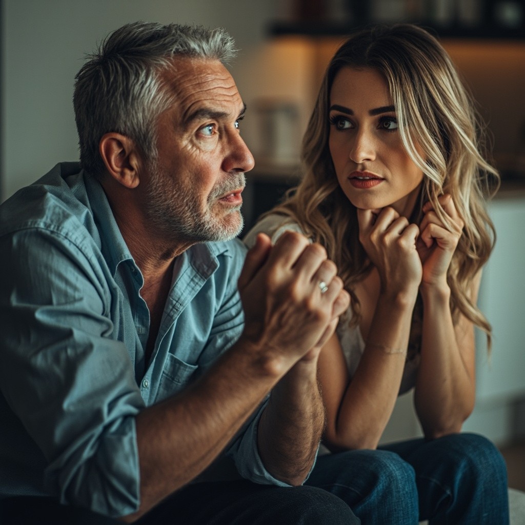 Man Pleading with Unresponsive Young Woman