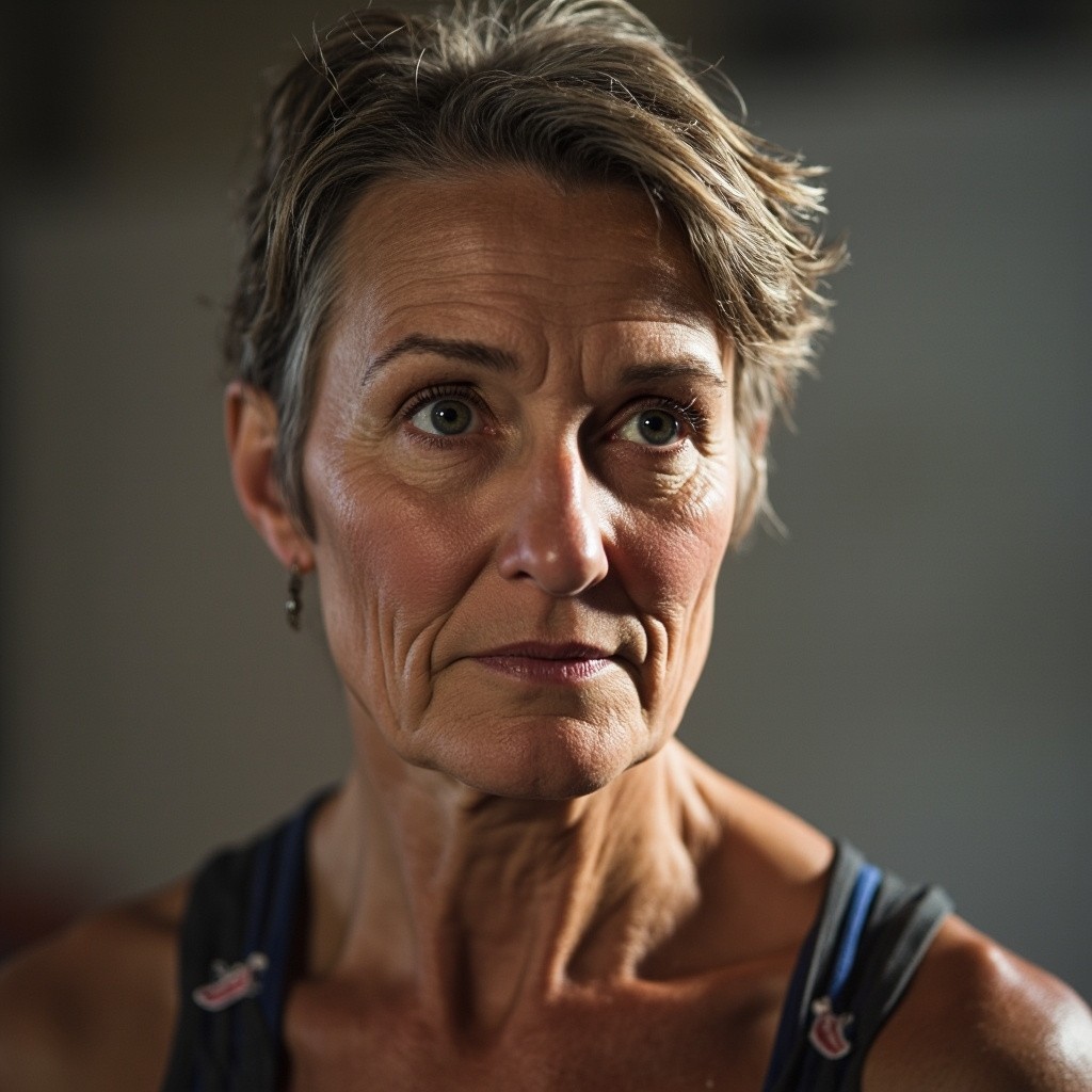 Middle-aged Woman Doing Fascia Training