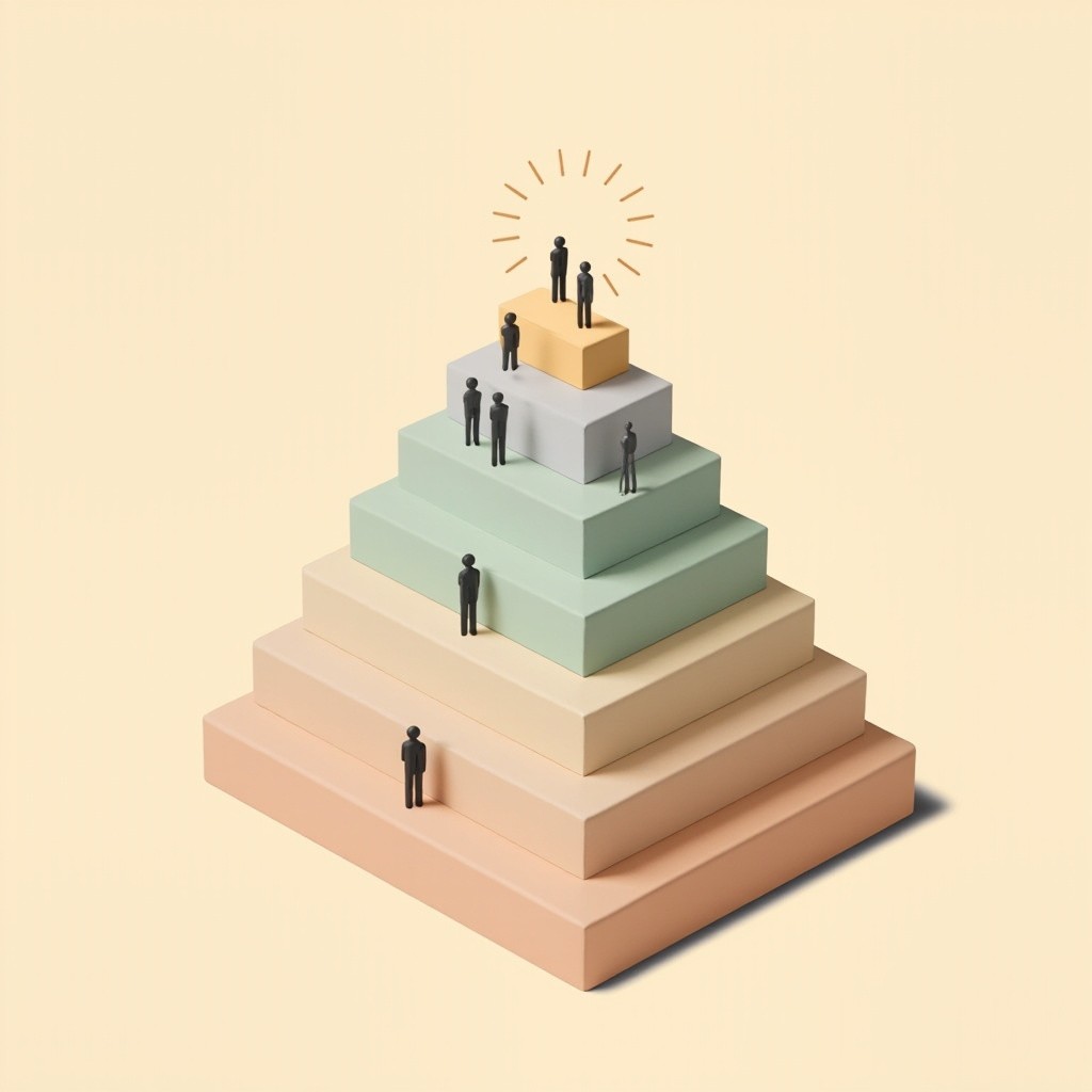 Minimalist Pyramid Depicting KSRTC Employees' Career Progression