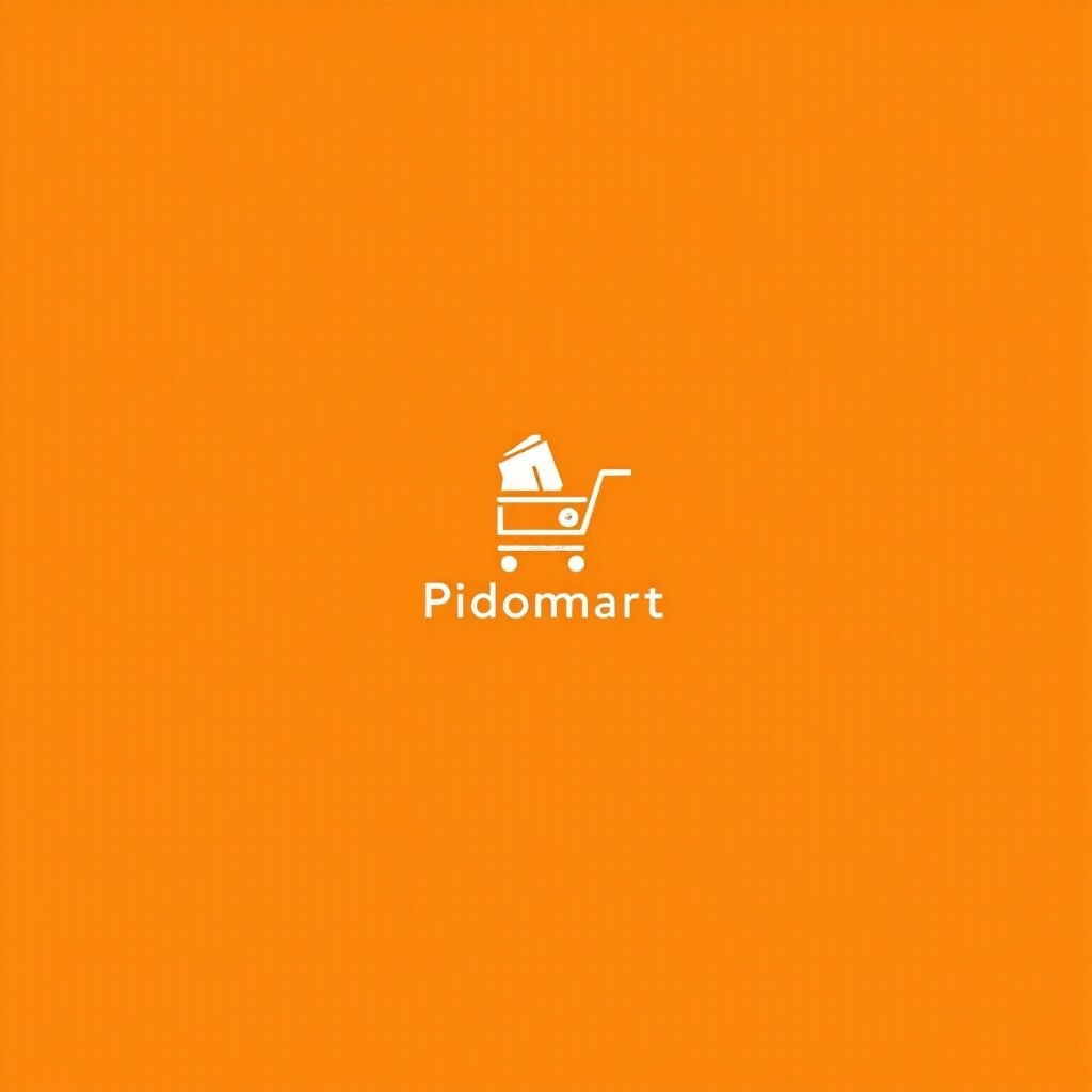 Modern Pidomart Logo with Orange Shopping Icon