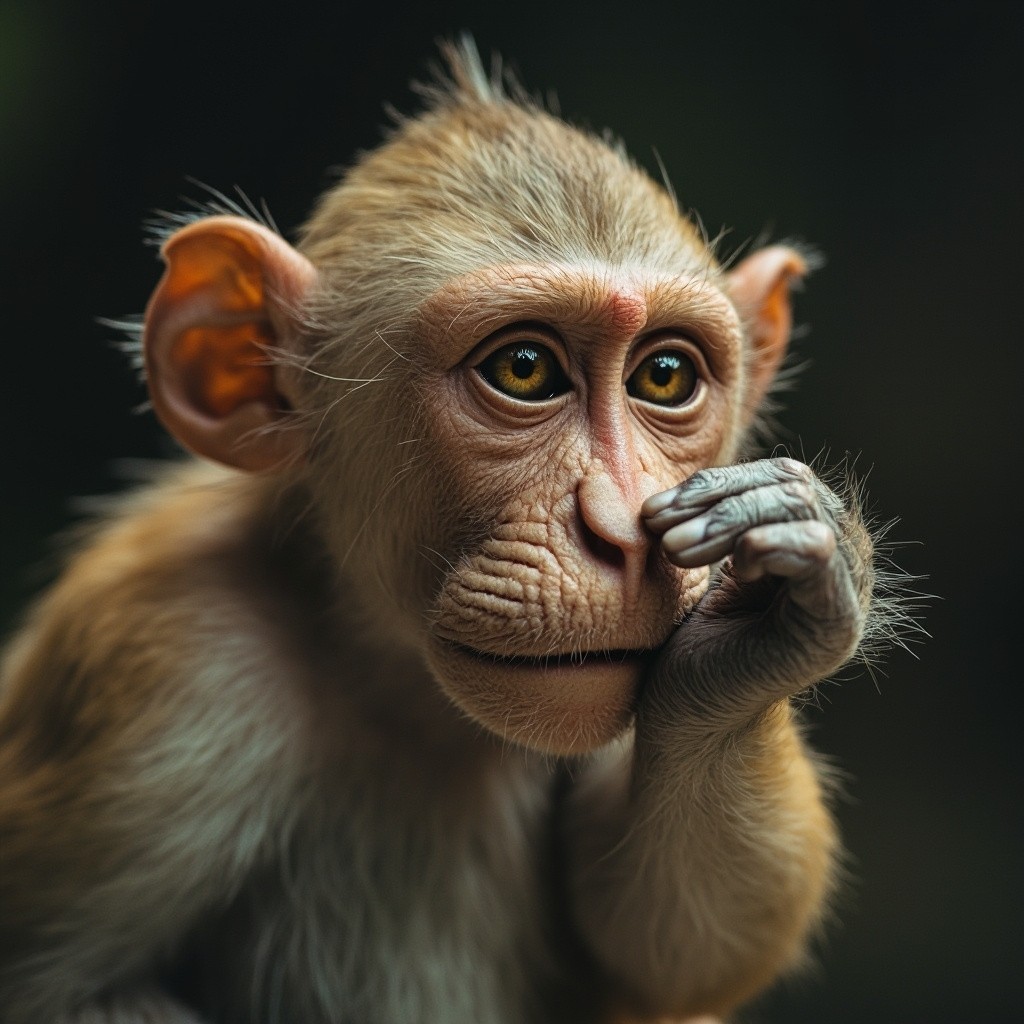 Monkey Walking in the Market Picture