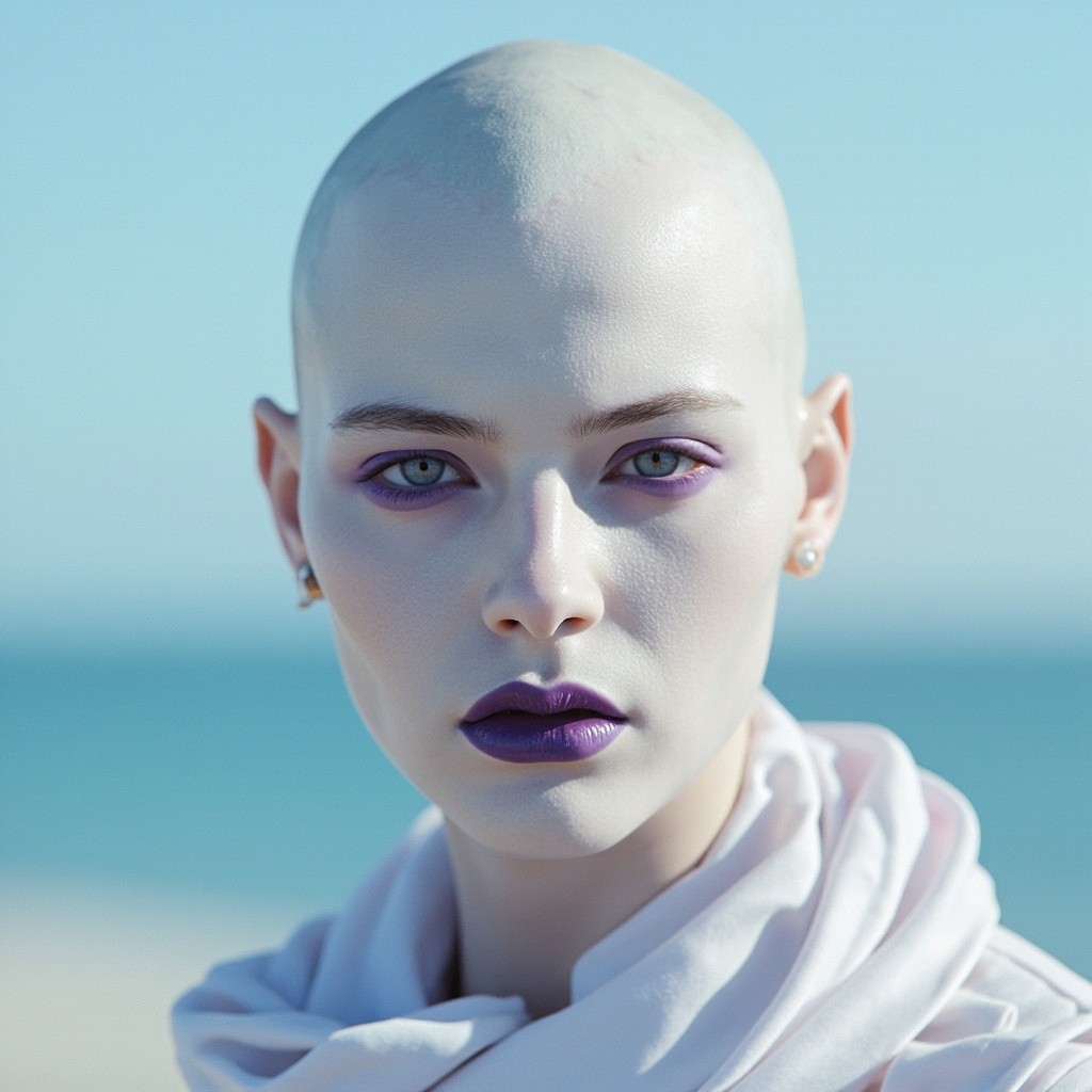 Non-Binary Female in Sci-Fi Beachwear
