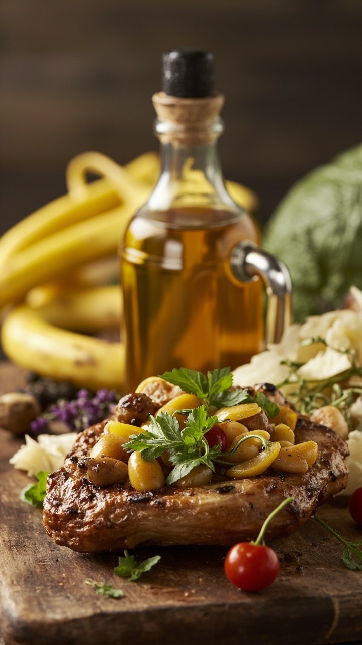 Nutritious Background with Zinc, Iron, and Vitamins